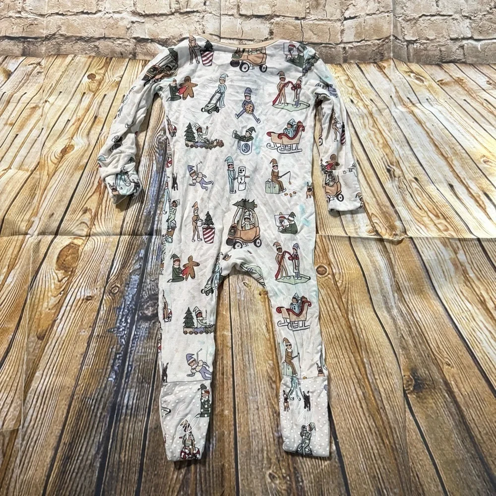 Sweet P Baby Co. Elfie Zip Up Bamboo Pajama Unisex 3-6 Months Christmas Holiday